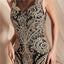 Black Lace Beaded Scoop Mermaid Evening Prom Dresses, Evening Party Prom Dresses, 12070