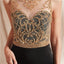 Black Skirt Gold Beaded Side Slit Sexy Mermaid Evening Prom Dresses, Evening Party Prom Dresses, 12069