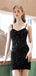 Black Spaghetti Straps Short Homecoming Dresses,Cheap Short Prom Dresses,CM895