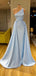 Blue Mermaid One Shoulder Cheap Long Prom Dresses,Evening Party Dresses,12706
