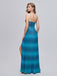 Blue Mermaid Spaghetti Straps Side Slit V-neck Cheap Prom Dresses,12796