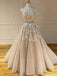 Cap Sleeves Lace Applique A-line Evening Prom Dresses, Evening Party Prom Dresses, 12274
