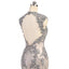 Cap Sleeves Lace Beaded Grey Mermaid Long Evening Prom Dresses, Cheap Sweet 16 Dresses, 18363