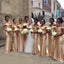 Champagne Gold Floor Length Simple Mermaid Cheap Bridesmaid Dresses Online, WG524