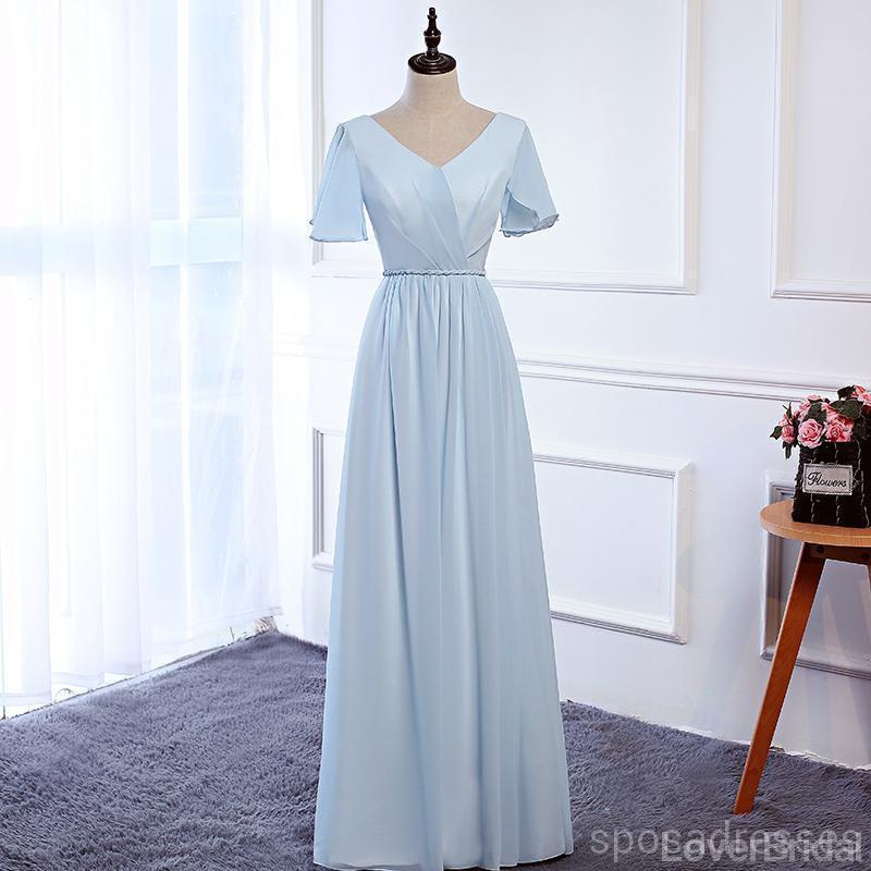 Cheap Pale Blue Floor Length Mismatched Chiffon Bridesmaid Dresses Online, WG538