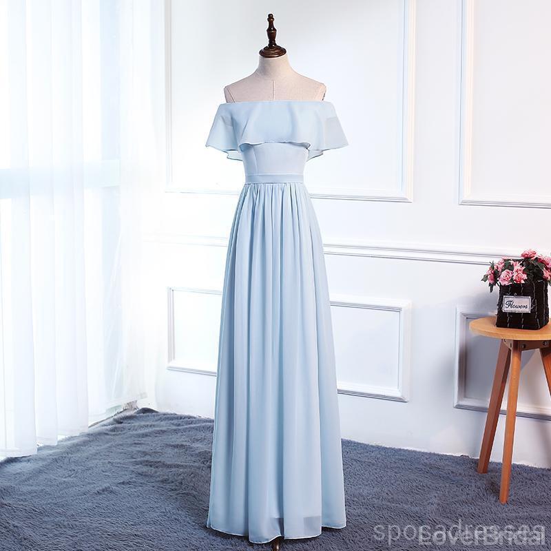 Cheap Pale Blue Floor Length Mismatched Chiffon Bridesmaid Dresses Online, WG538