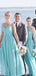 Chiffon Turquoise Long Bridesmaid Dresses Online, Cheap Bridesmaids Dresses, WG754