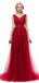 Classic V Neck Lace Long Cheap Evening Prom Dresses, Evening Party Prom Dresses, 12323