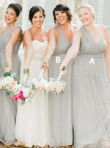 Convertible Soft Tulle Sage Green Long Cheap Bridesmaid Dresses Online, WG607