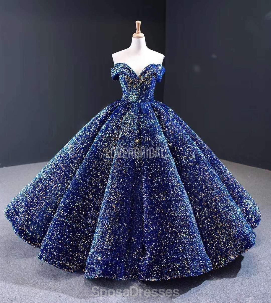 Dark Red Jewel Off Shoulder Ball Gown Long Evening Prom Dresses, Evening Party Prom Dresses, 12213