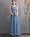 Dusty Blue Floor Length Mismatched Cheap Bridesmaid Dresses Online, WG533