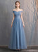 Dusty Blue Floor Length Mismatched Cheap Bridesmaid Dresses Online, WG533