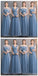 Dusty Blue Floor Length Mismatched Cheap Bridesmaid Dresses Online, WG533