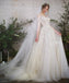 Fairy Long Sleeves A-line Lace Wedding Dresses, Cheap Wedding Gown, WD682