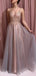Gorgeous A-line Spaghetti Straps V-neck Maxi Long Prom Dresses,Evening Dresses,12994