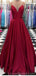 Halter Lace Red Ruffle Long Evening Prom Dresses, Cheap Custom Party Prom Dresses, 18597