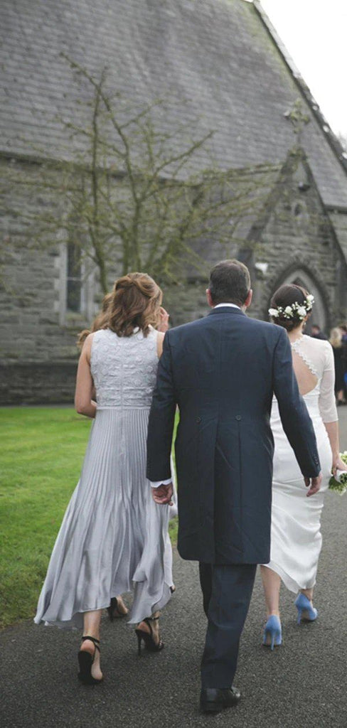 Jewel Lace Bodice Pleated High Low Bridesmaid Dresses Online, Cheap Bridesmaids Dresses, WG729