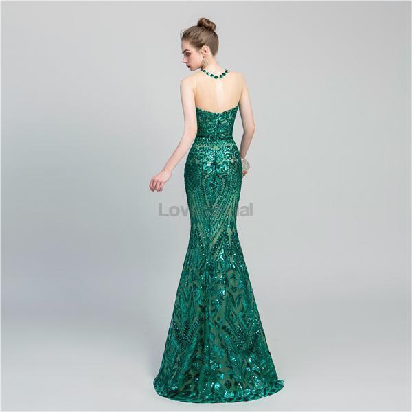 Jewel Sparkly Sequin Sexy Mermaid Evening Prom Dresses, Evening Party Prom Dresses, 12066