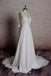 Lace Back Bow V Neck Cheap Beach Wedding Dresses Online, WD383