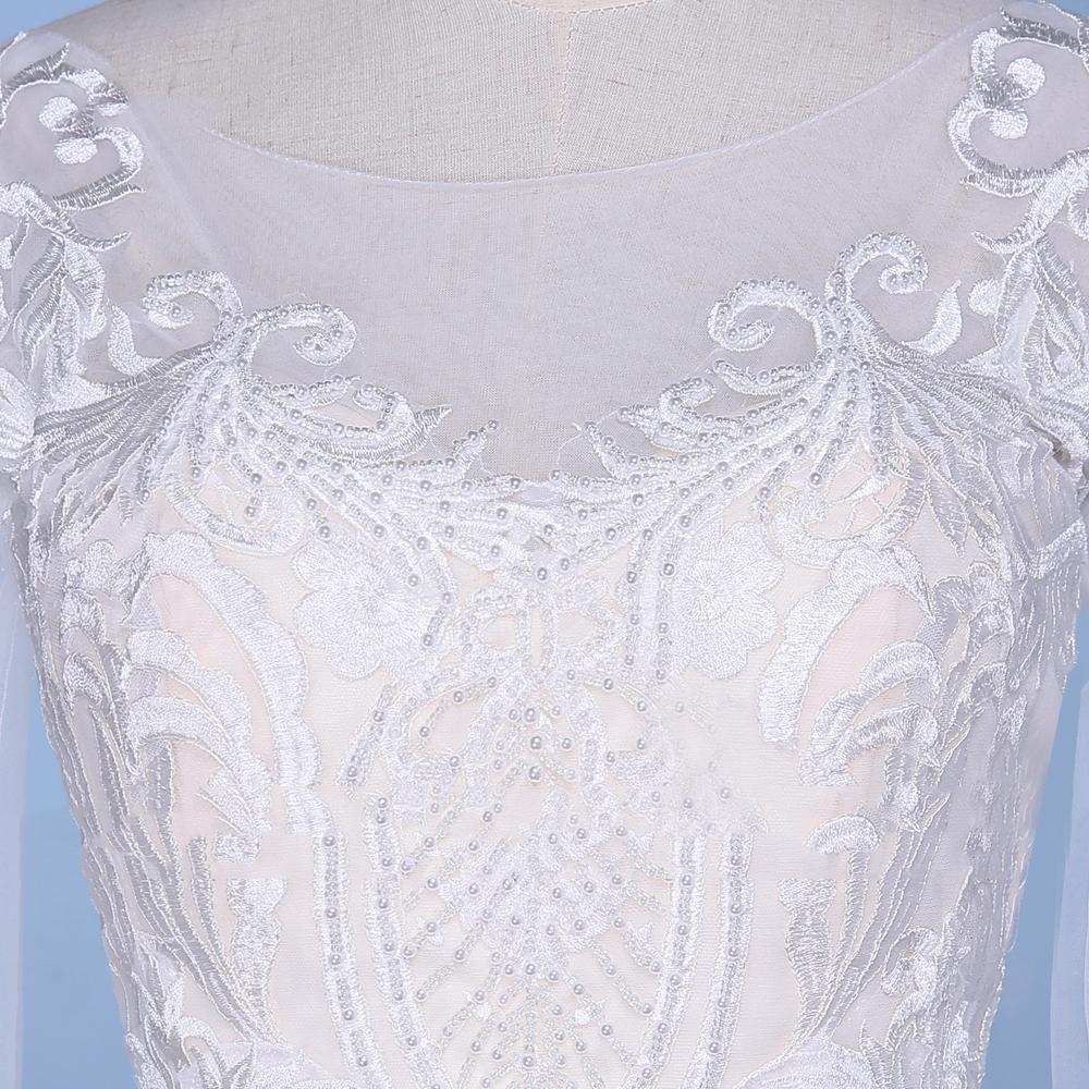 Long Sleeve Detachable Skirt Lace Mermaid Wedding Bridal Dresses, Cheap Custom Made Wedding Bridal Dresses, WD275