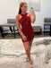 Newest Red Halter Short Homecoming Dresses,Cheap Short Prom Dresses,CM934