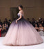 Off Shoulder Ombre Ball Gown Long Evening Prom Dresses, Evening Party Prom Dresses, 12199