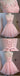 Pink Open Back Lace Beaded Cute Homecoming Prom Dresses, Affordable Short Party Prom Dresses, Perfect Homecoming Dresses, CM320