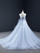 Scoop Grey Beaded Long Evening Prom Dresses, Evening Party Prom Dresses, 12252