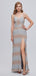 Sexy Mermaid Spaghetti Straps Side Slit V-neck Cheap Prom Dresses,12795