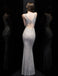 Sexy Mermaid V Neck Sequin Long Evening Prom Dresses, Evening Party Prom Dresses, 12321