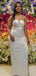 Simple Silver Mermaid One Shoulder Cheap Long Bridesmaid Dresses,WG1305