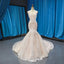 Spaghetti Straps V Neck Lace Mermaid Wedding Dresses, Cheap Wedding Gown, WD718