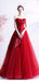 Sweetheart Red Ruffle A-line Long Evening Party Prom Dresses, Dance Dresses, 12333