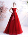 Sweetheart Red Ruffle A-line Long Evening Party Prom Dresses, Dance Dresses, 12333