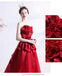 Sweetheart Red Ruffle A-line Long Evening Party Prom Dresses, Dance Dresses, 12333