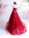 Sweetheart Red Ruffle A-line Long Evening Party Prom Dresses, Dance Dresses, 12333