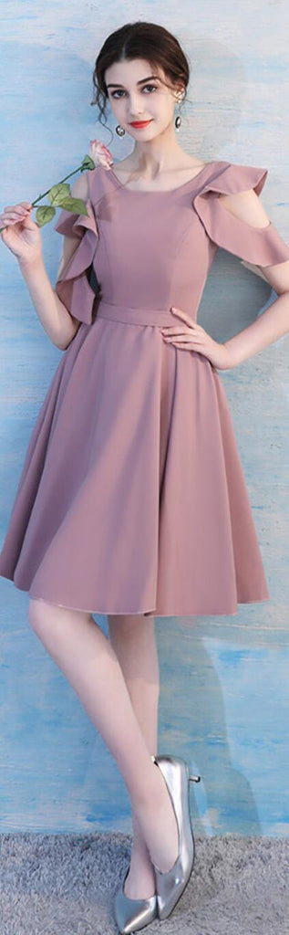 Unique Dusty Pink Short Mismatched Simple Cheap Bridesmaid Dresses Online, WG511
