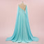 Elegant Blue A-line Long Sleeves Maxi Long Party Prom Dresses,Evening Dress,13311