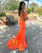 Sexy Orange Mermaid Maxi Long Party Prom Dresses To Impress,Evening Dress,13402