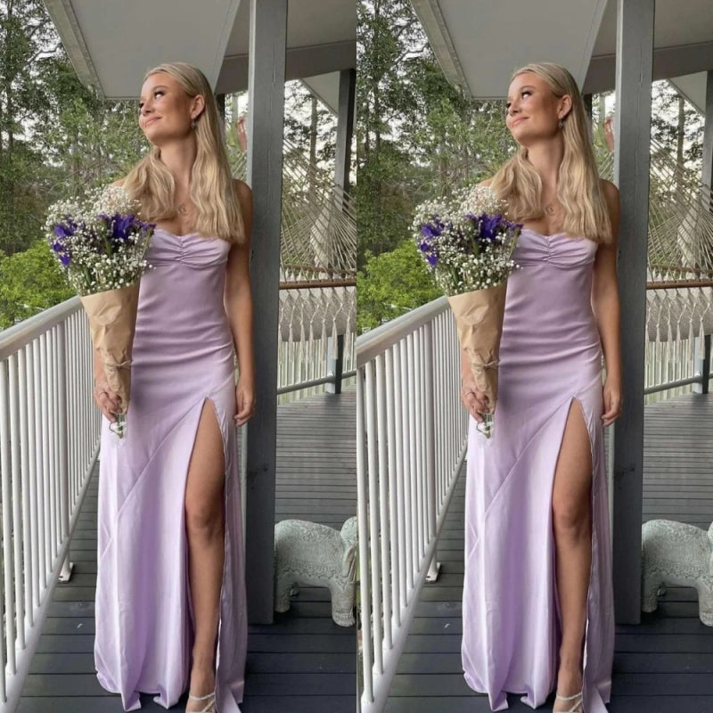 Sexy Purple Mermaid Spaghetti Straps Maxi Long Bridesmaid Dresses For Wedding Party,WG1628