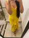 Sexy Yellow Mermaid Long Party Prom Dresses To Impress,Evening Dress,13468