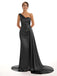 Mismatched Black Mermaid Maxi Long Bridesmaid Dresses For Wedding Party,WG1640