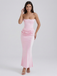 Blush Pink Strapless Mermaid Sweetheart Prom Dress with Ruched Waist Detail, 26006