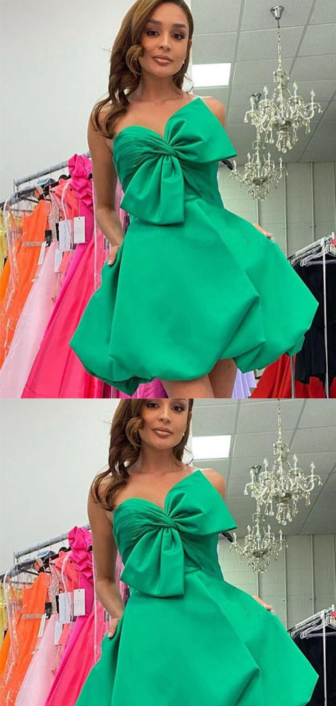 Cute Green A-line Mini Short Prom Homecoming Dresses Online,CM998