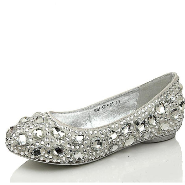 Delicate Crystal Flat Pointed Toe Rhinestone Wedding Bridal Shoes, S005