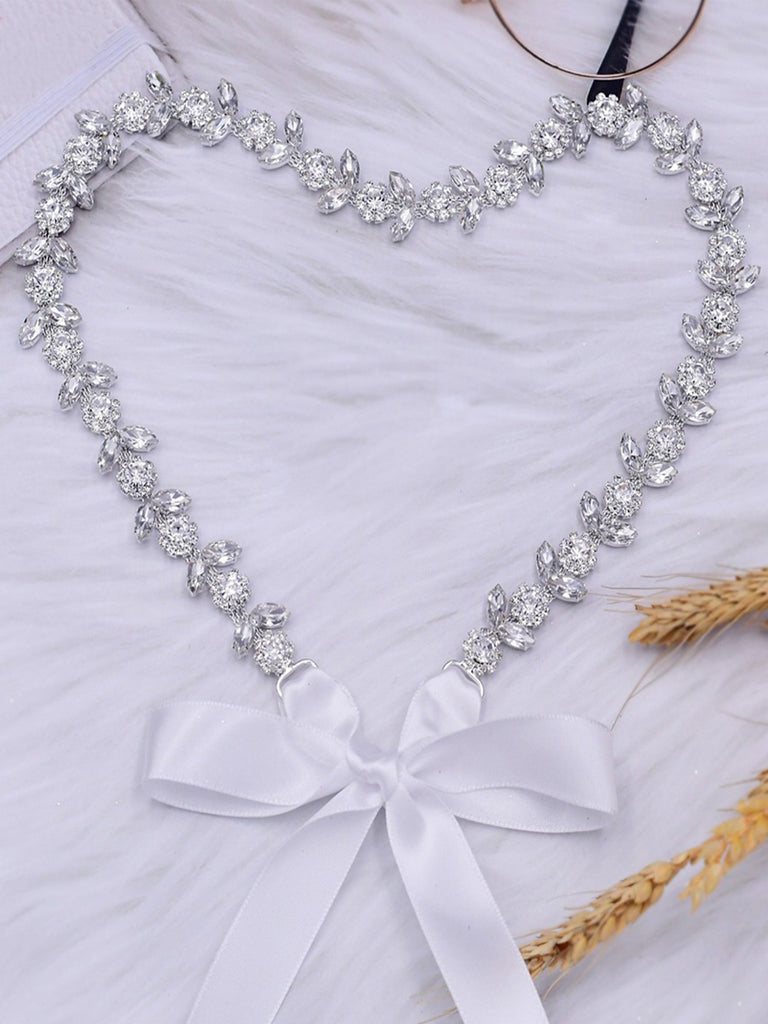 Elegant Sparkly Beaded Thin Brides Sash For Wedding,S440