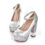 Fashion High Heels Round Pointed Toe Sequin Wedding Bridal Shoes, S035