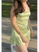 Sexy Green Spaghetti Straps Mini Short Prom Homecoming Dresses,CM1027