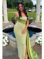 Amazing Green Mermaid One Shoulder Maxi Long Party Prom Dresses To Impress,Evening Dress,13397