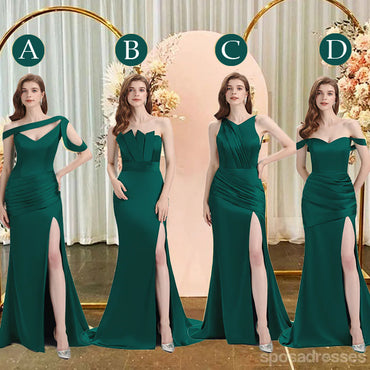 Mismatched Dark Green Mermaid Cheap Bridesmaid Dresses Online, WG1083